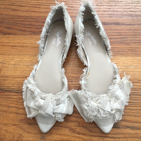 Seychelles LA Flats Striped with Bows Like New 6 - Picture 2 of 8